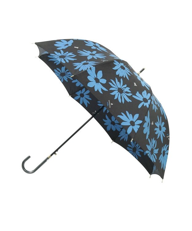 MOONBAT 【耐風】ランバン オン ブルー (LANVIN en Blue) 長傘 サテン ビッグフラワー ブルー