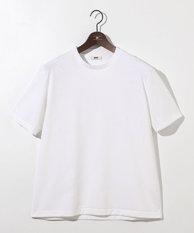 JOSEPH ABBOUD 【和紙ニット/日本素材・縫製/ 軽量/通気性/速乾性】和紙フライス Tシャツ ホワイト系