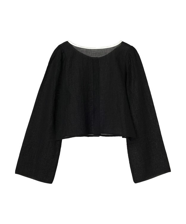 earth music&ecology シアーパイピングシャツ Black