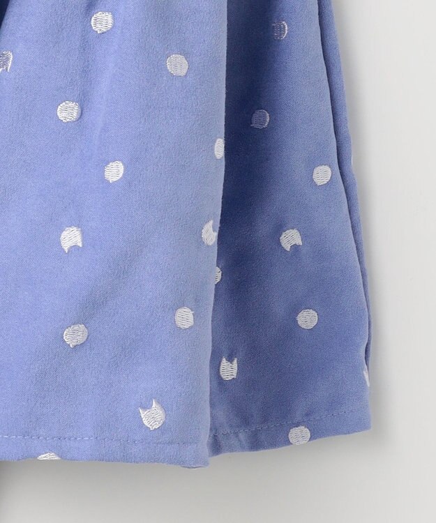 ANY KIDS ネコ×ドット刺繍 スキャッツ ラベンダー