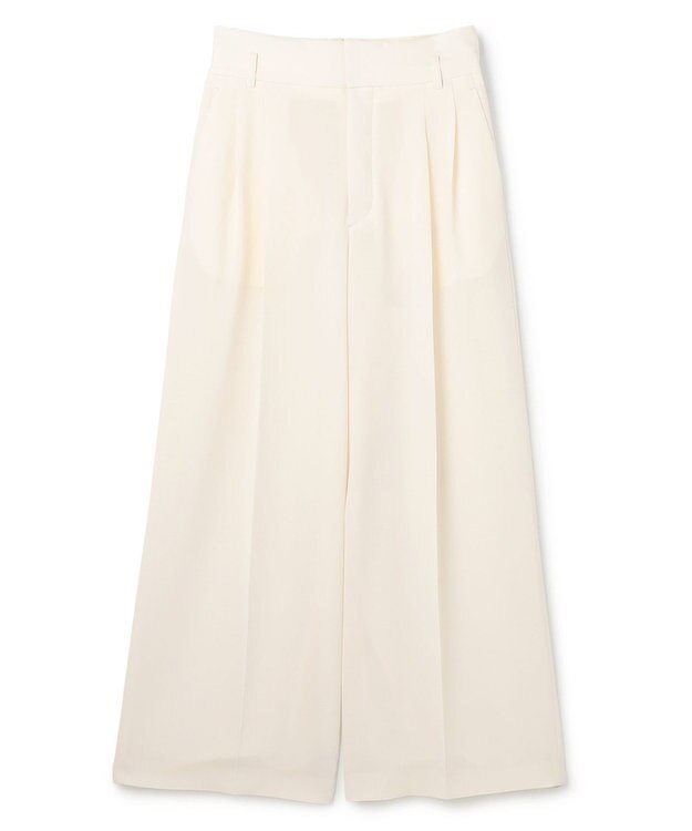 uncrave ドライタッチトロ ワイドトラウザー アイボリー系