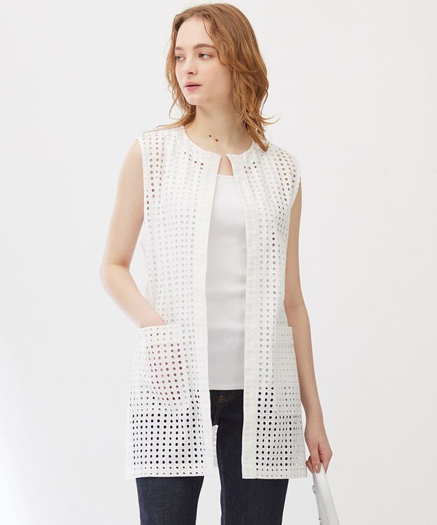 23区 【Indian Factory】アイレットレース ジレ ホワイト系