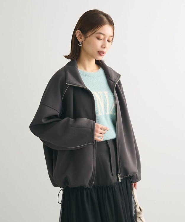 Green Parks コードラインスタンドカットブルゾン Charcoal Gray