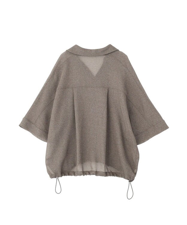 YECCA VECCA 　裾ドロストメッシュシャツ Gray Mixture