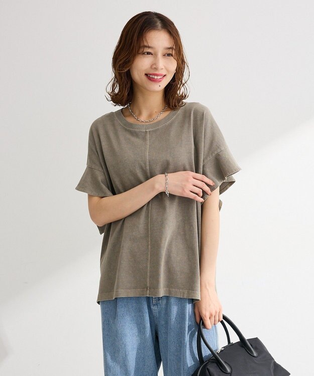 Green Parks ピグメントフリルカットプルオーバー Brown