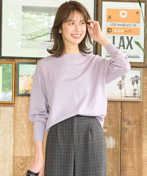 ANY SIS S 【CICA加工】ケーブルリブ ニット ラベンダー