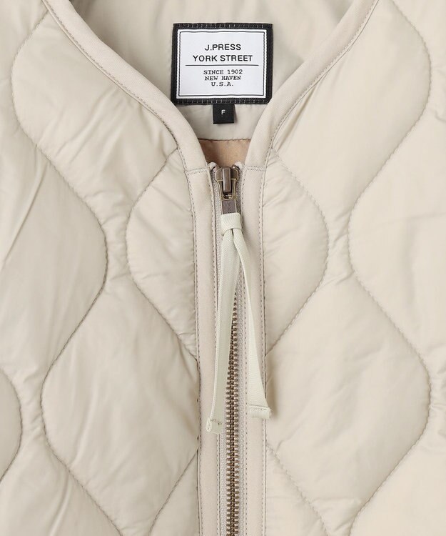 J.PRESS YORK STREET 【WOMEN】ショートキルトブルゾン ベージュ系