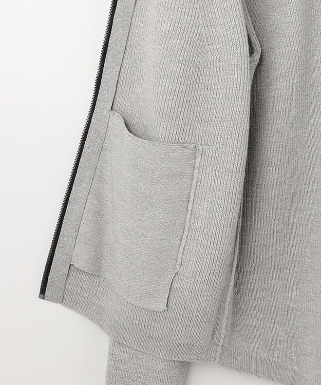 JOSEPH ABBOUD MOUNTAIN 【UNISEX】日本素材 ストレッチニットパーカー ライトグレー系