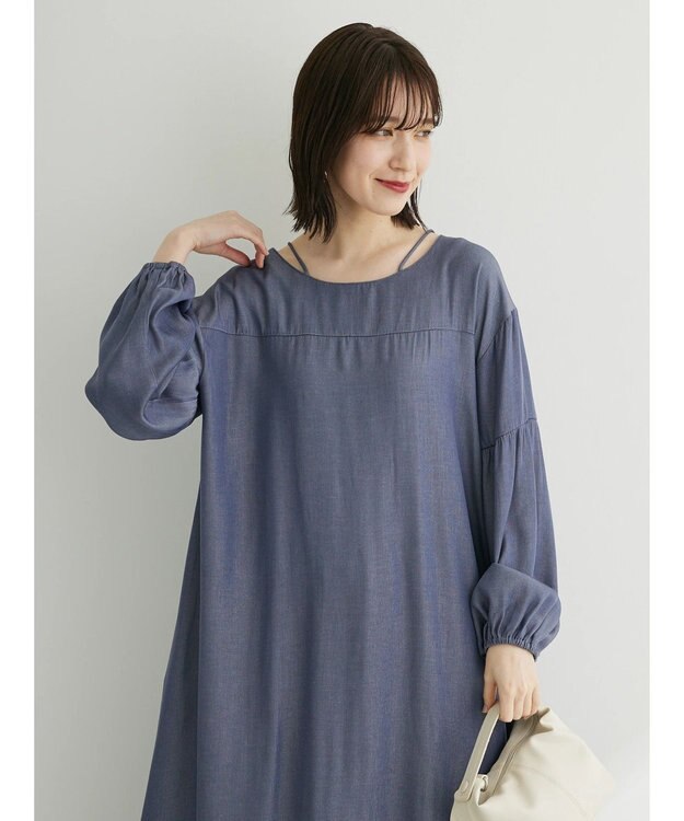 Green Parks ・ｆｕｒｒｙ　ｒａｔｅ　バックレースアップワンピース Light Gray