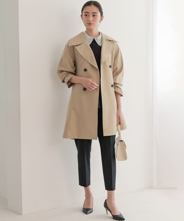 組曲 【2WAY】レース襟フレンチテリーフレア カットソー ブラック系