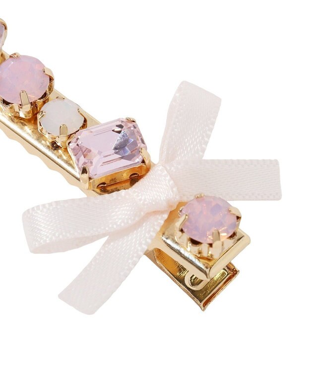 Maison de FLEUR ビジューリボン2セットピン Light Pink