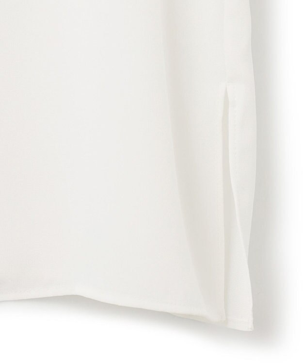 ICB 【洗える】BackSatinAmunzen 5分袖スカーフタイブラウス オフホワイト系