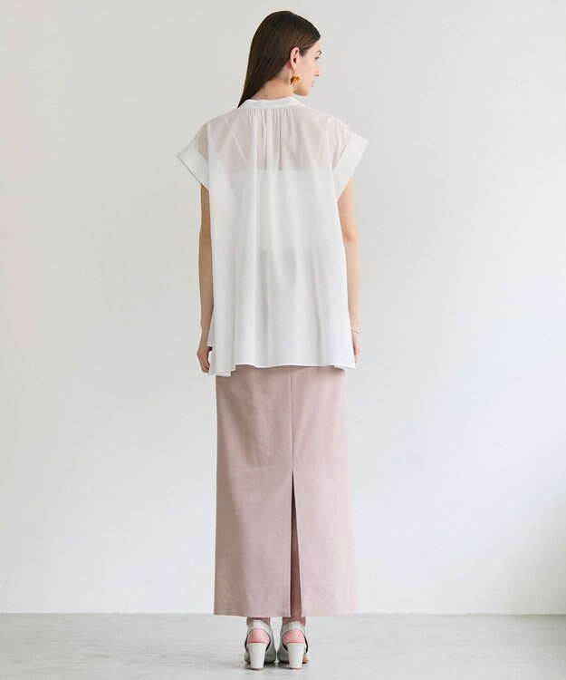 BEIGE， BAC / コットンシアー ギャザーブラウス Off