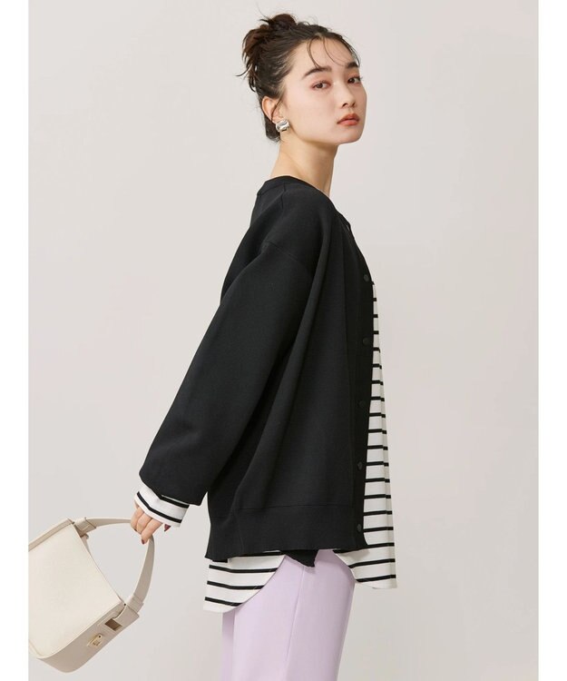 AMERICAN HOLIC エコカルットクルーネックカーディガン Black