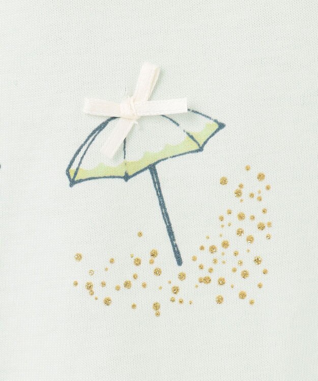 組曲 KIDS 【110-140㎝】【UVケア】パラソルアート Tシャツ ライトグリーン系