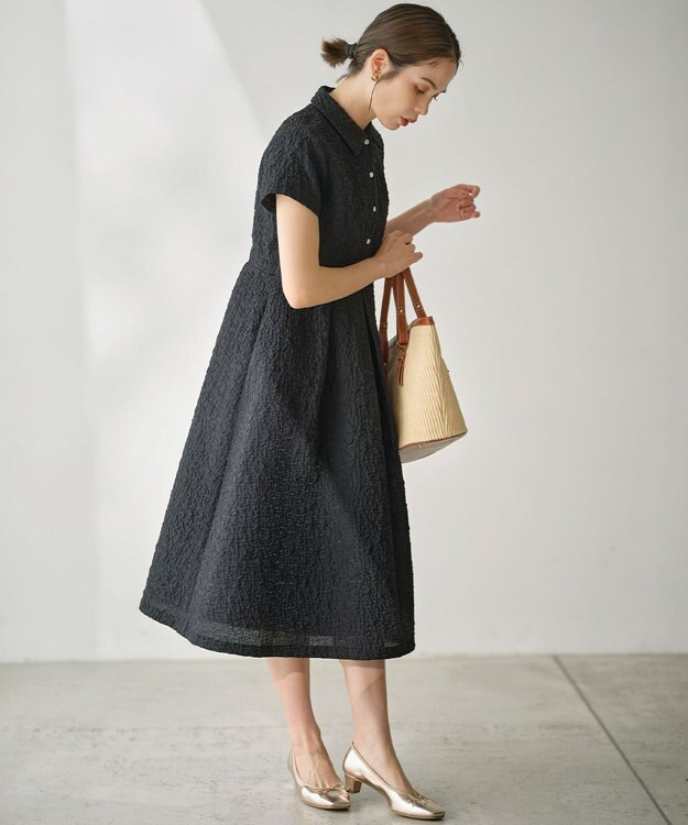 組曲 S 【WEB限定】ジャガードドレス ブラック系