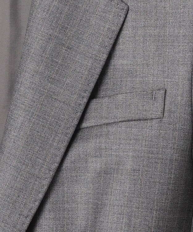 23区 S 【セットアップ対応】ファインネスウール ジャケット グレー系ストライプ