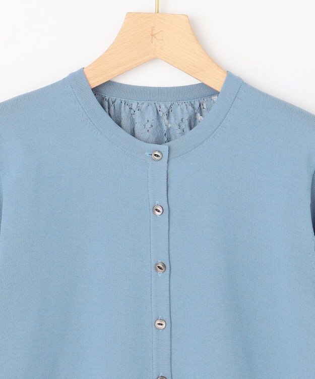 組曲 【2SET・WEB限定】フラワーレース5分袖ツイン ニット ブルー系