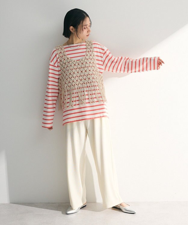 Green Parks ボーダーチュニック Pink