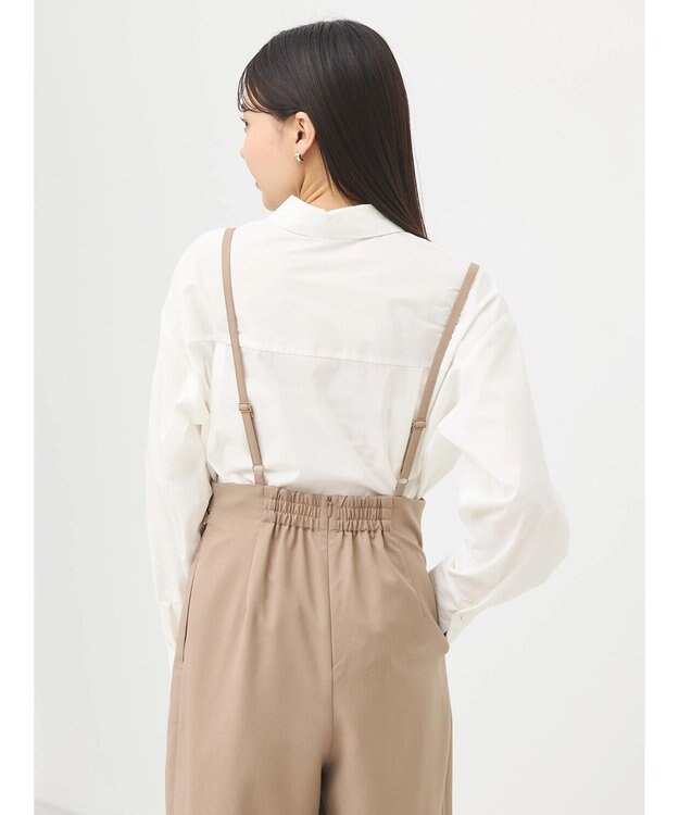 earth music&ecology パールボタンシャツ Off White