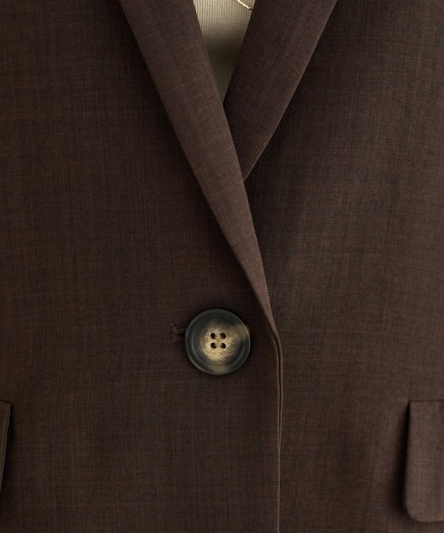 YECCA VECCA マシンウォッシャブルリネンライクジャケット Brown