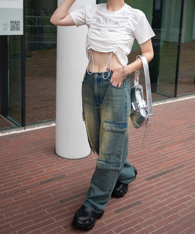 WEGO バタフライドロストラインストーンT ホワイト