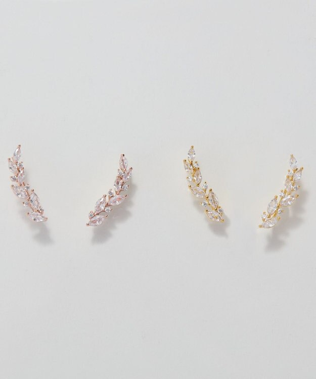Phoebe リーフグレースビジューピアス&イヤリング　ゴールド ゴールド