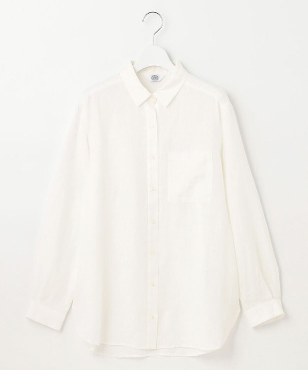 J.PRESS LADIES 【洗える】リネン シャツ ホワイト系