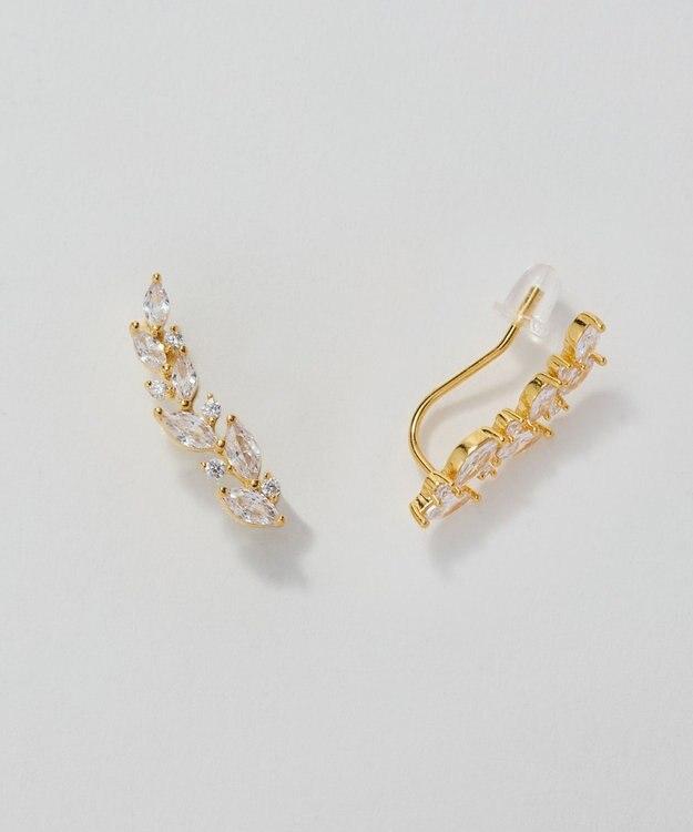 Phoebe リーフグレースビジューピアス&イヤリング　ゴールド ゴールド