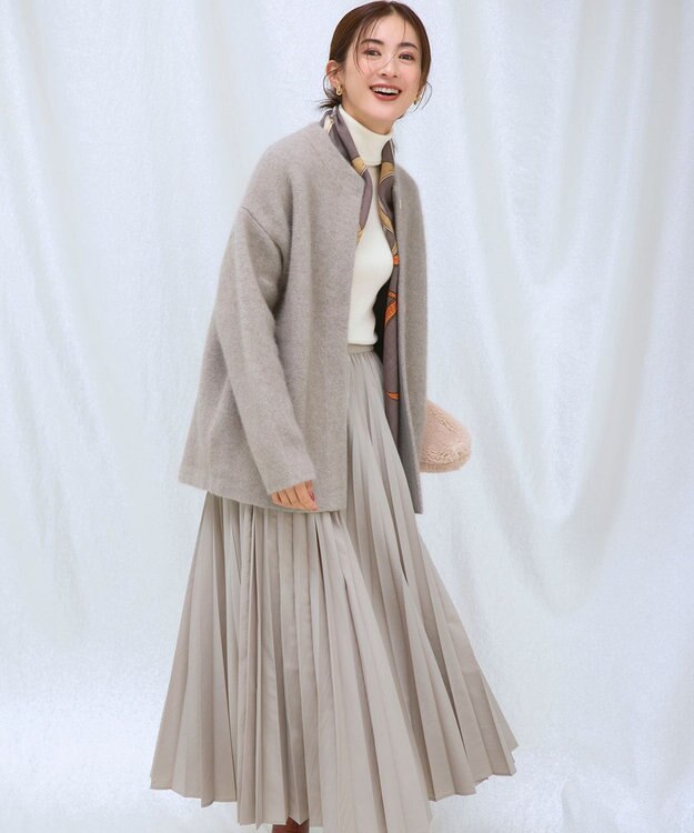 23区 S 【見上愛さん着用/CanCam11月号掲載】パウダリータイプライター プリーツ スカート ベージュ系