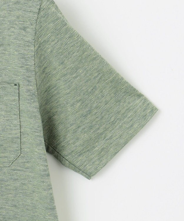 JOSEPH ABBOUD 【吸水速乾】リネンハニカム ポロシャツ(リーフ柄） 黄緑系