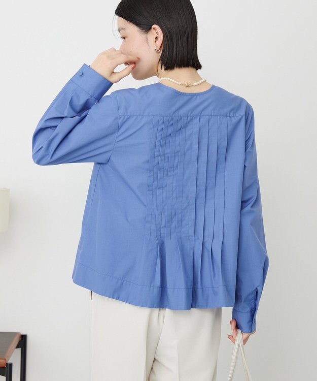 AMERICAN HOLIC 【イージーケア】ピンタックブラウス Blue