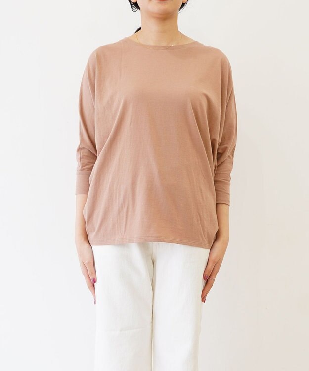 TOQUE 〈大草直子さんアドバイザー〉 【天然素材】タンギスコットン天竺ドルマンTシャツ モカ