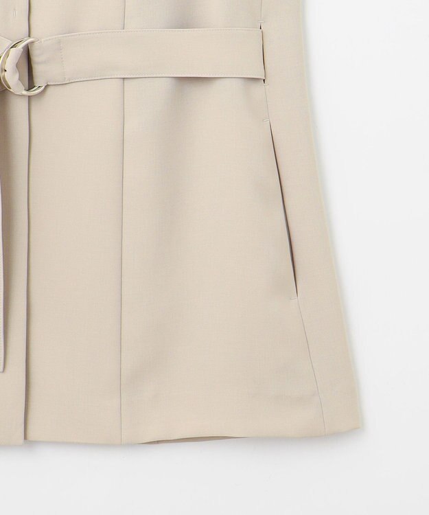 23区 【撥水加工/UVカット】キューティクルストレッチツイル ジレ ベージュ系