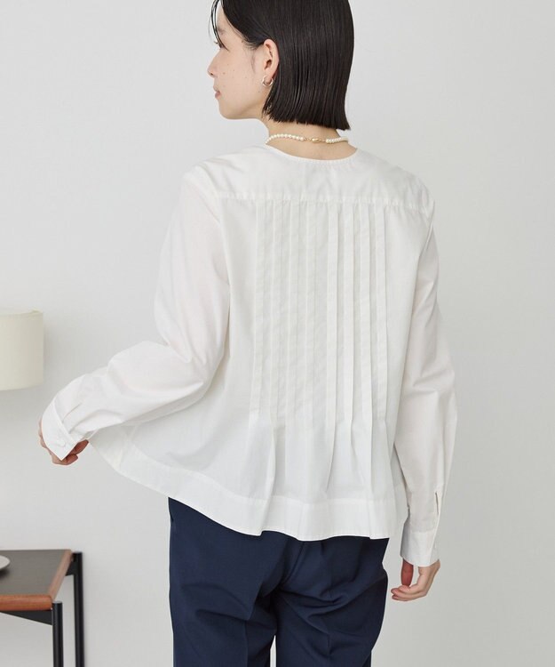 AMERICAN HOLIC 【イージーケア】ピンタックブラウス Off White