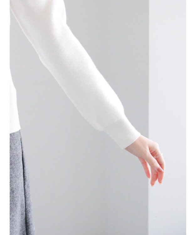 Te chichi パール&ウレタン刺繍ロゴニット オフホワイト