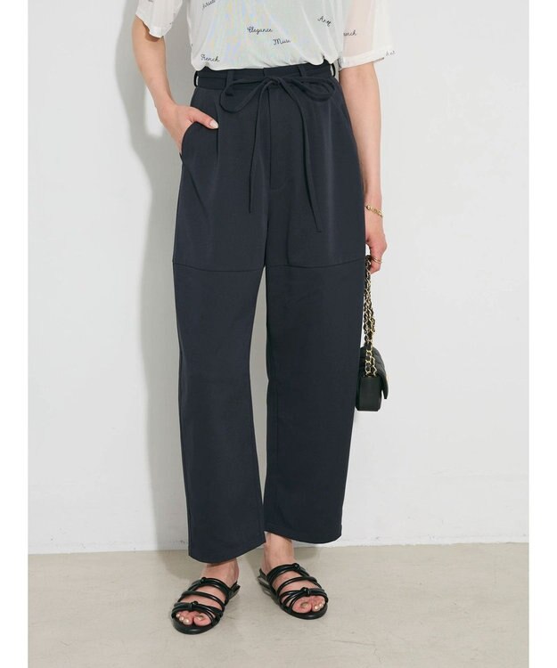 Green Parks デザイン切替カーブパンツ Navy