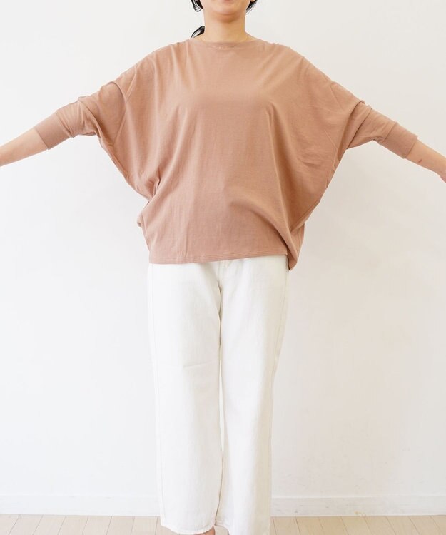 TOQUE 〈大草直子さんアドバイザー〉 【天然素材】タンギスコットン天竺ドルマンTシャツ モカ