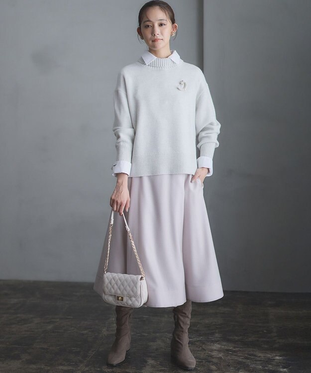 組曲 S 【ボウタイ付き】メッセージシャーティング シャツ アイボリー系