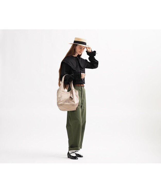 genten 【WEB限定再入荷】リノ トートバッグ大 イエローブラウン