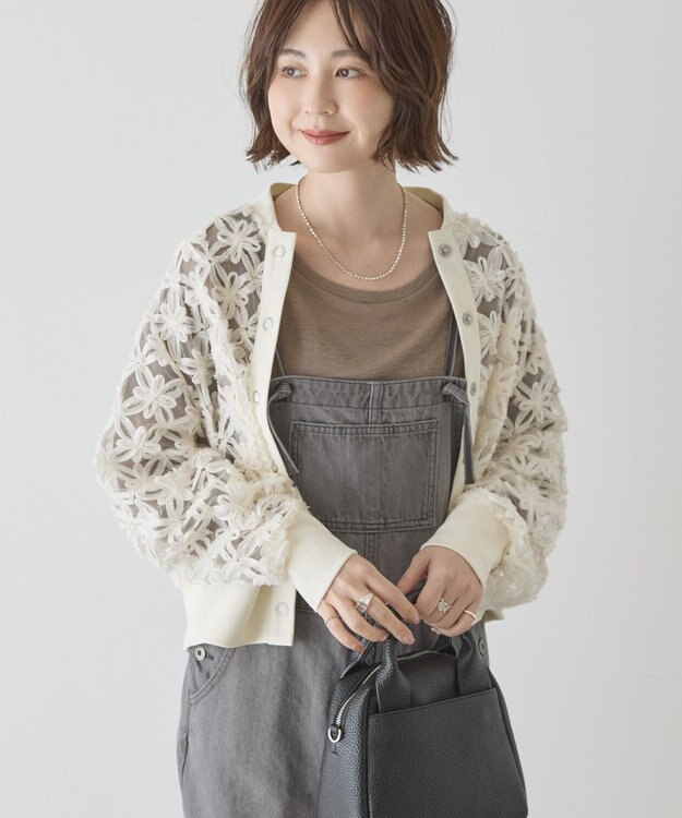 AMERICAN HOLIC アートレースカーディガン Ivory