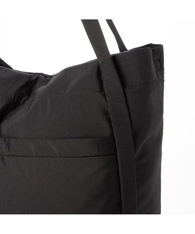 UNBILLION カシュカシュ cachecache / コード編みハンドルビッグナイロントート ブラック