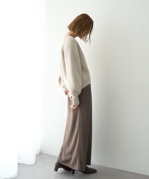 YECCA VECCA サテンフレアスカート Brown