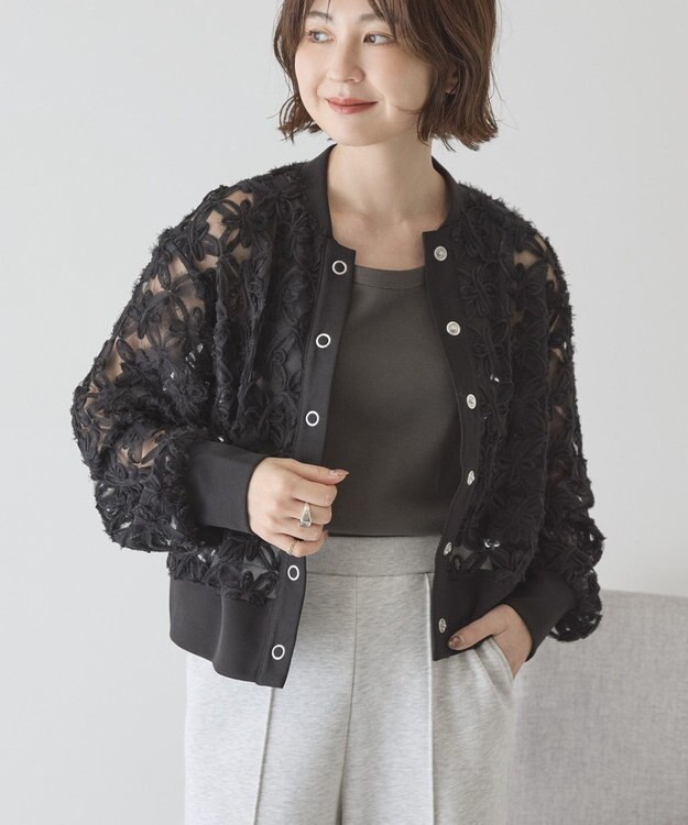 AMERICAN HOLIC アートレースカーディガン Black