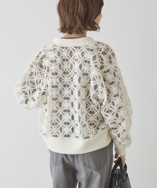 AMERICAN HOLIC アートレースカーディガン Ivory