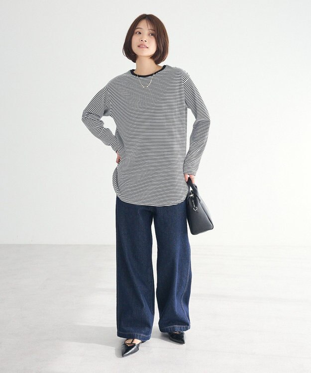 CRAFT STANDARD BOUTIQUE クルーネックロンTee Border Black