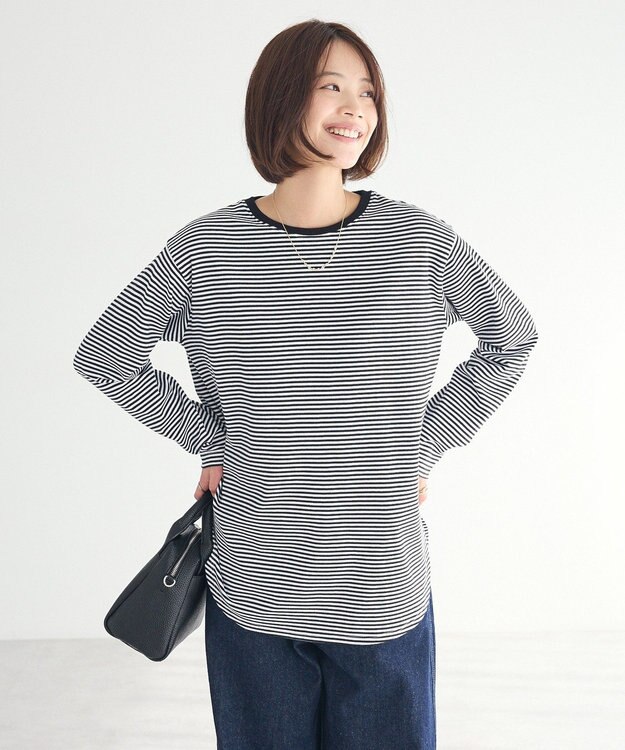 CRAFT STANDARD BOUTIQUE クルーネックロンTee Border Black