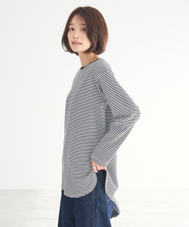 CRAFT STANDARD BOUTIQUE クルーネックロンTee Border Black