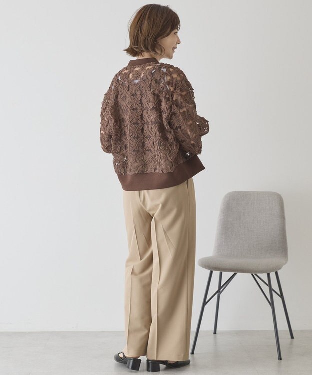 AMERICAN HOLIC アートレースカーディガン Brown