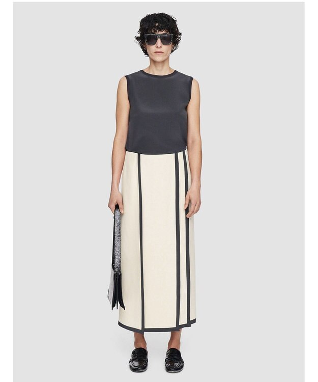 JOSEPH ヘビーシルククレープアニメーション　ロングスカート Oat/Slate